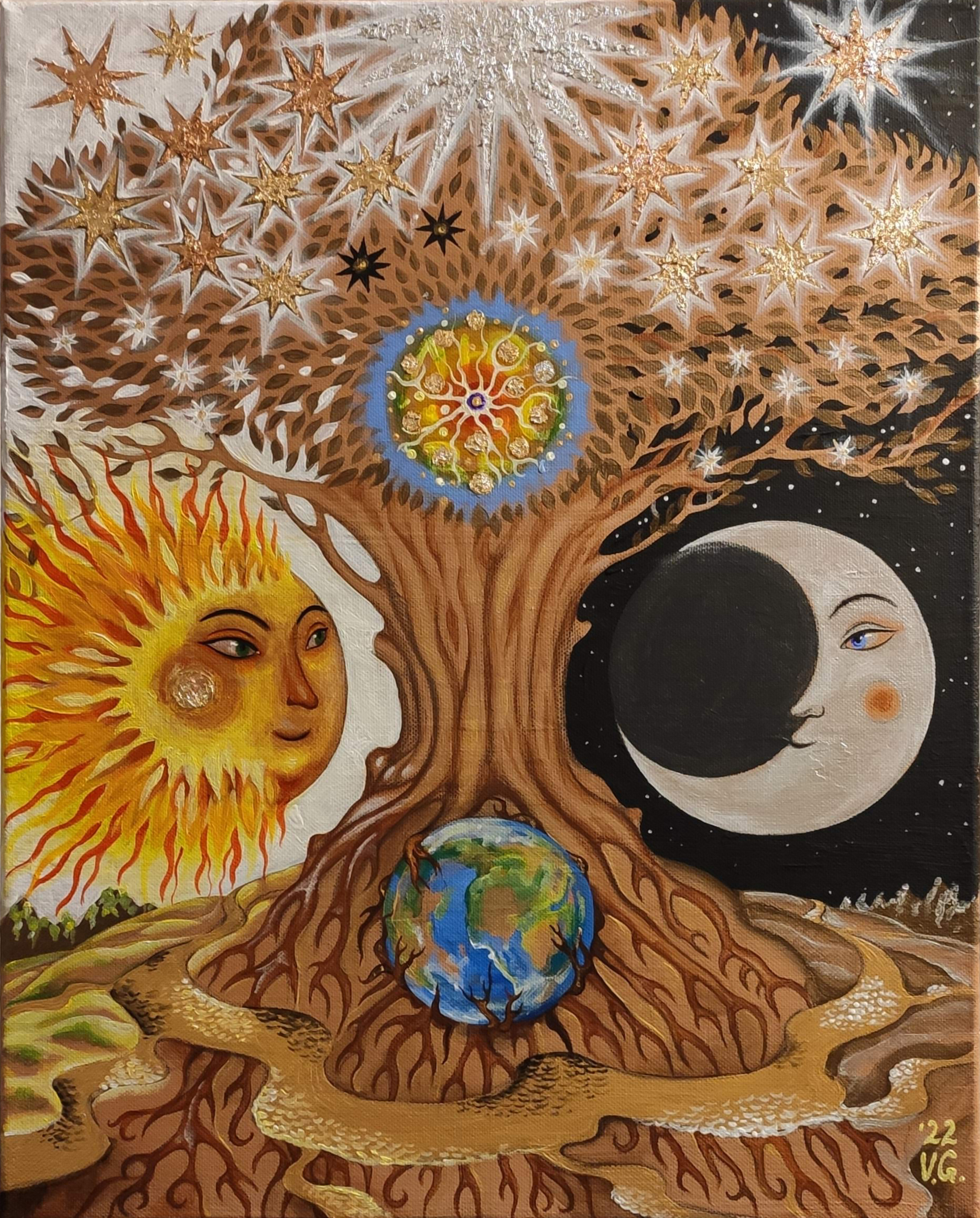 The sun and the moon